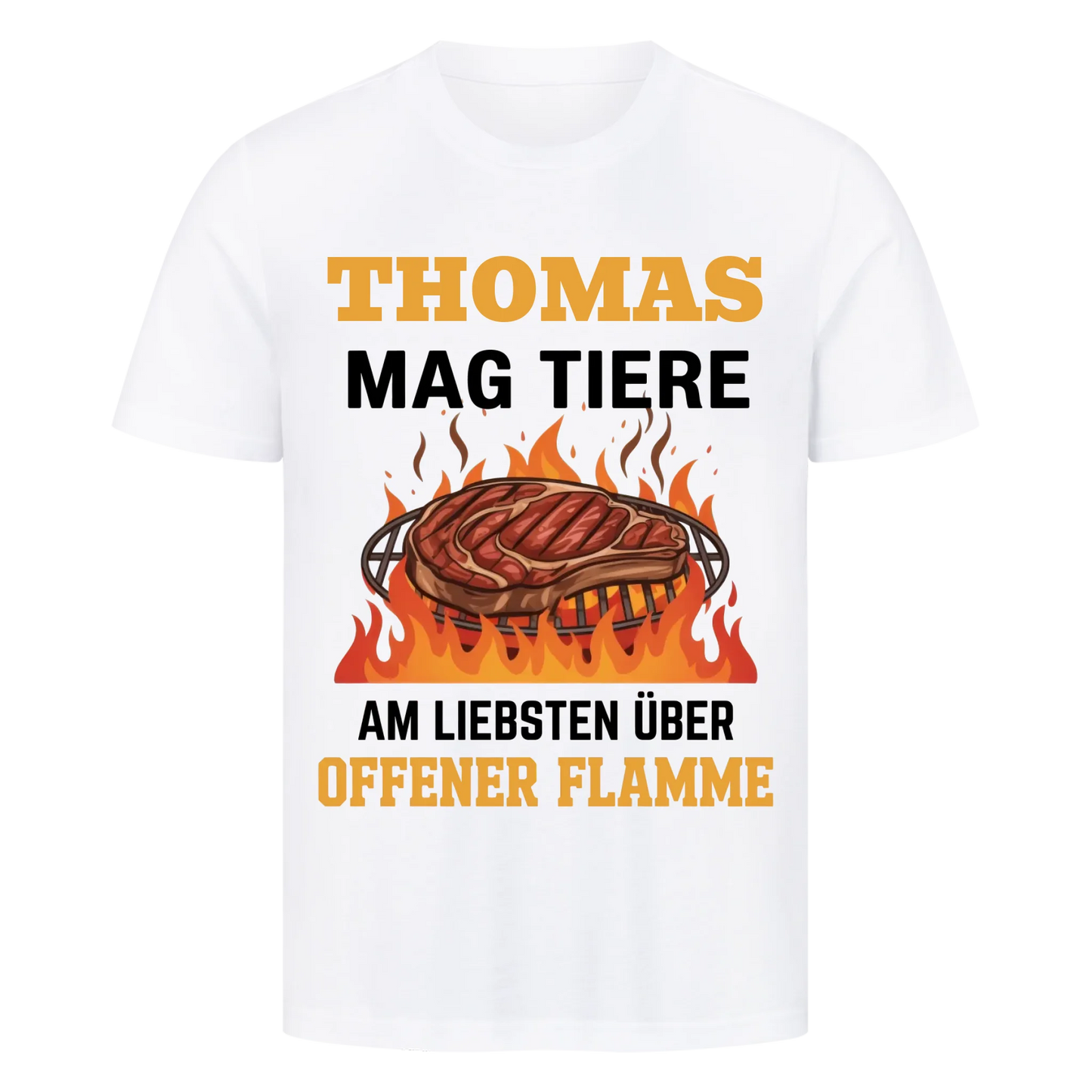 Mag Tiere über offener Flamme