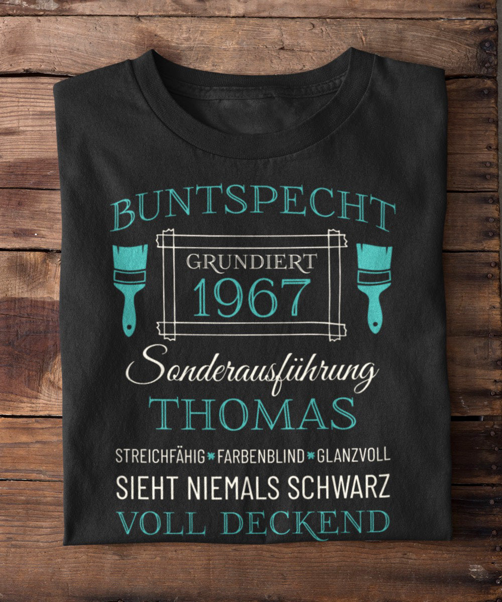 Buntspecht – Unikat mit Name & Jahrgang
