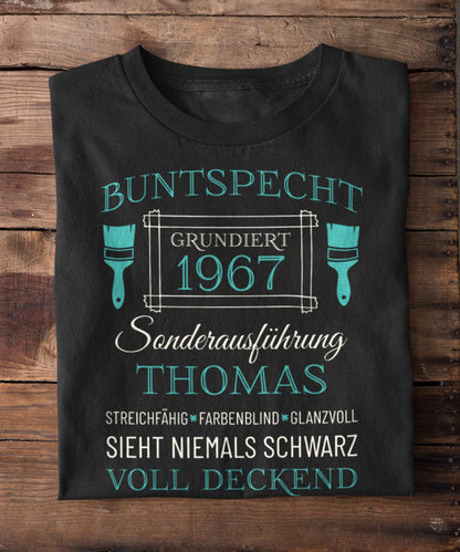 Buntspecht – Unikat mit Name & Jahrgang