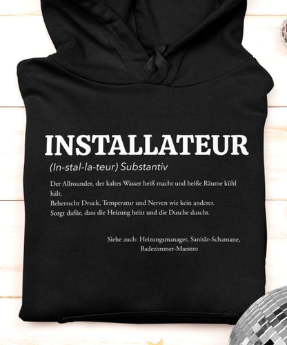 Hoodie für Installateure – Lustige Definition für den Profi