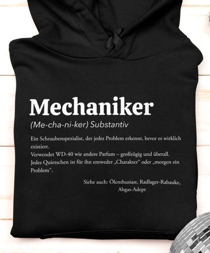 Hoodie für Mechaniker – Witzige Definition für echte Profis
