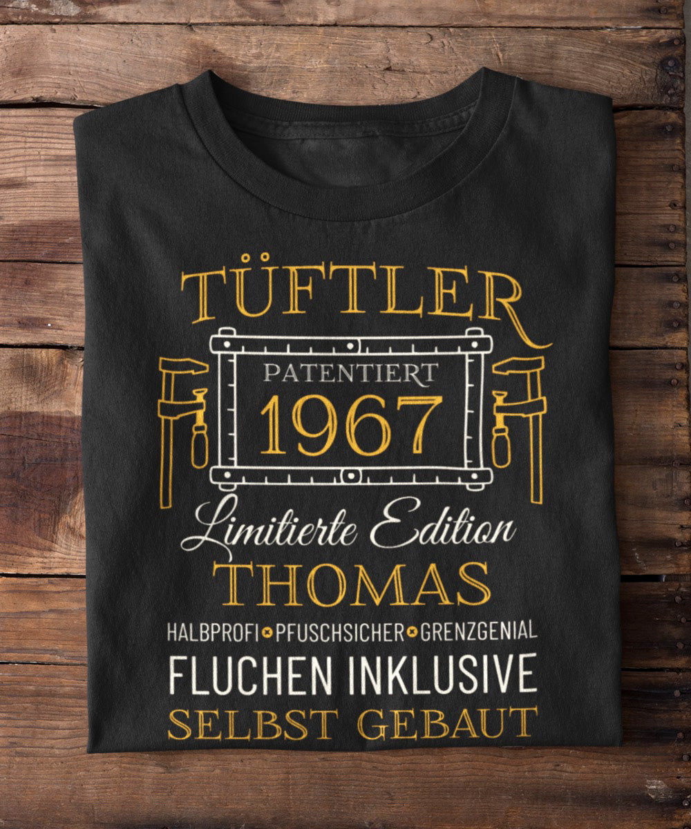 Tüftler – Unikat mit Name & Jahrgang